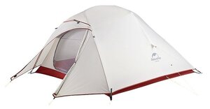 Палатка Naturehike Ultralight Three-Man Cloud Up 3 Tent New Version 20D + Mats Silicone Light Grey /Red