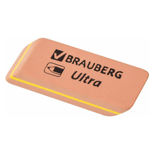 Ластик BRAUBERG Ultra, 41х14х8 мм, оранжевый, натуральный каучук, 228705