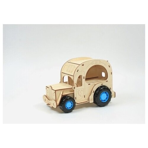 фото Конструктор, игрушечная машина фургон крем брюлле woody конструктор деревянный, игрушка для мальчика
