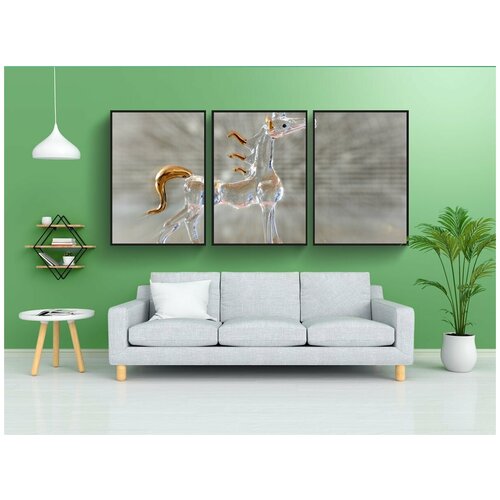 фото Набор модулных постеров для интерьера "единорог, мифические существа, мистический" 60x90 см. в тубусе, без рамки lotsprints