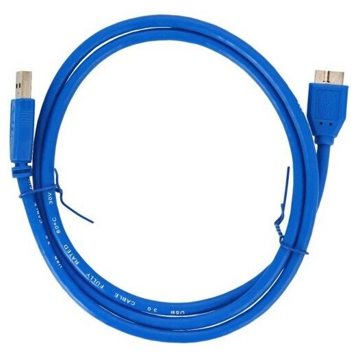 Кабель интерфейсный USB 3.0 Cablexpert CCP-mUSB3-AMBM-1 30 см, экран, синий, пакет Gembird - фото №2