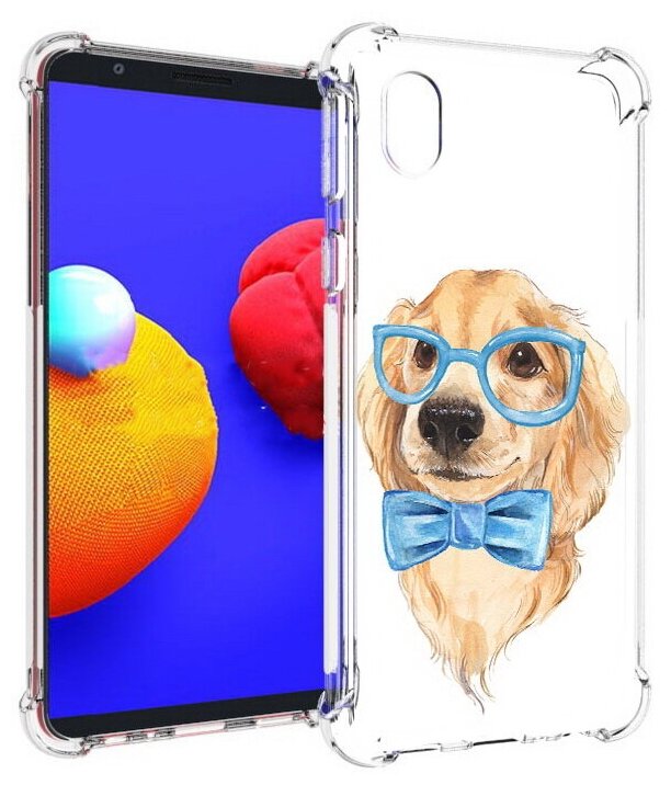 Чехол задняя-панель-накладка-бампер MyPads Собака интеллигент для Samsung Galaxy A01 Core/Samsung Galaxy M01 Core противоударный