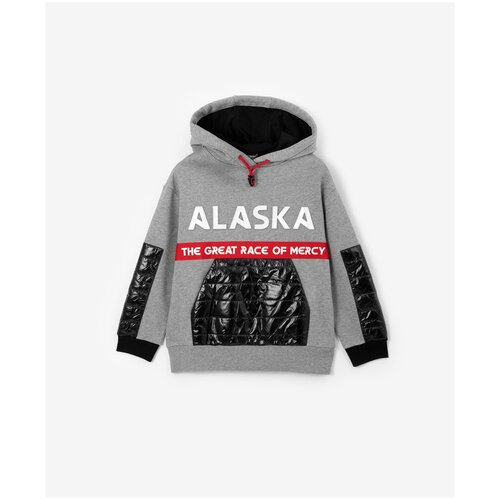 фото Толстовка меланжевая серая gulliver, размер 164, мод. 22212bjc1604