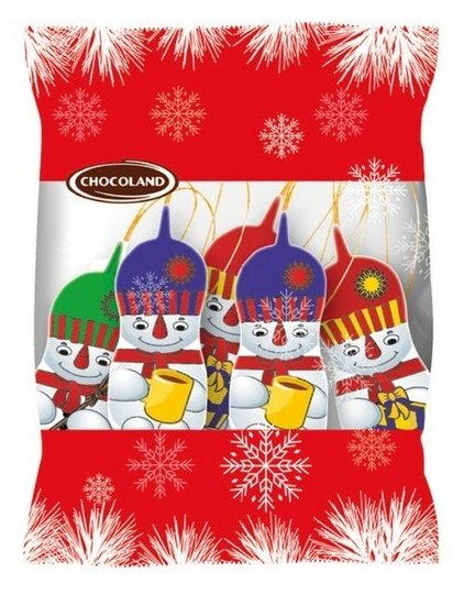 Фигурки из молочного шоколада «Снеговик» в пакете 63 г