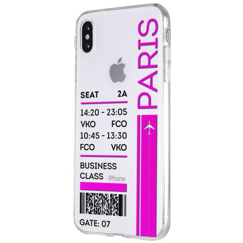 Силиконовый чехол Mcover для Apple iPhone XS Max с рисунком Билет в Париж силиконовый чехол mcover для apple iphone x с рисунком билет в париж