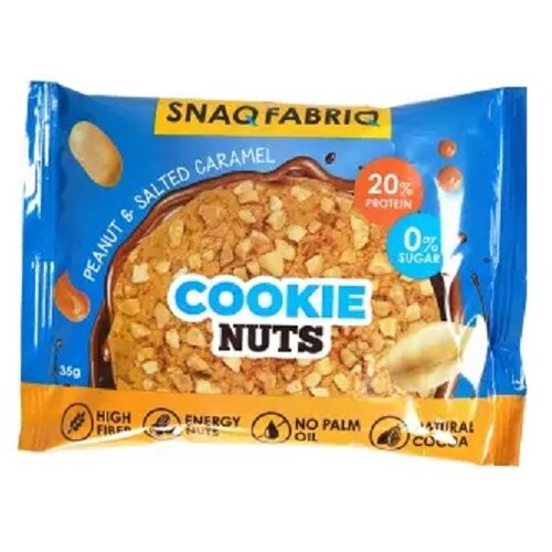 Печенье Snaq Fabriq Cookie Nuts, 35 г, арахис-соленая карамель печенье snaq fabriq cookie nuts 35 г шоколад фундук