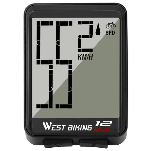 Велокомпьютер West Biking 12 программ, черный