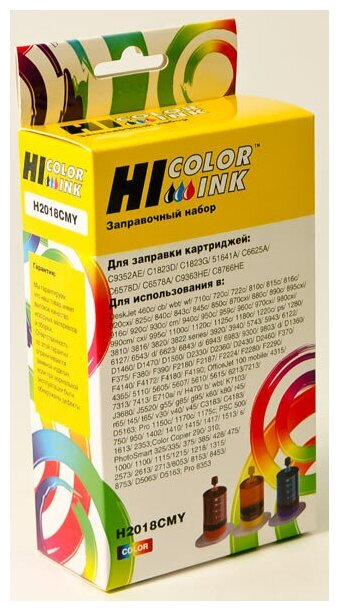 Заправочный набор Hi-Black для HP C6578A/C1823D/C6625AE/C6657A/C8728A/C9352AE, Col, 3x20мл