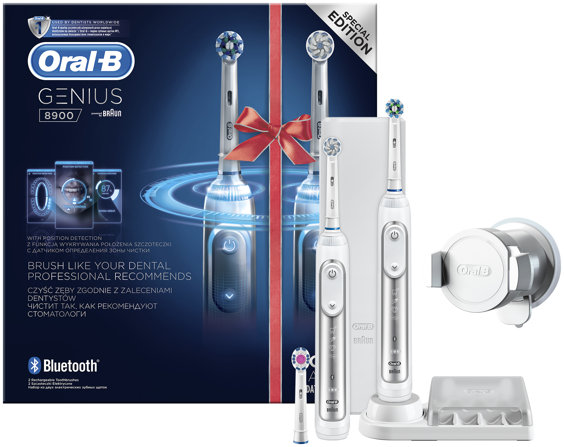 Электрическая зубная щетка Oral-B Genius 8900, белый - фотография № 1