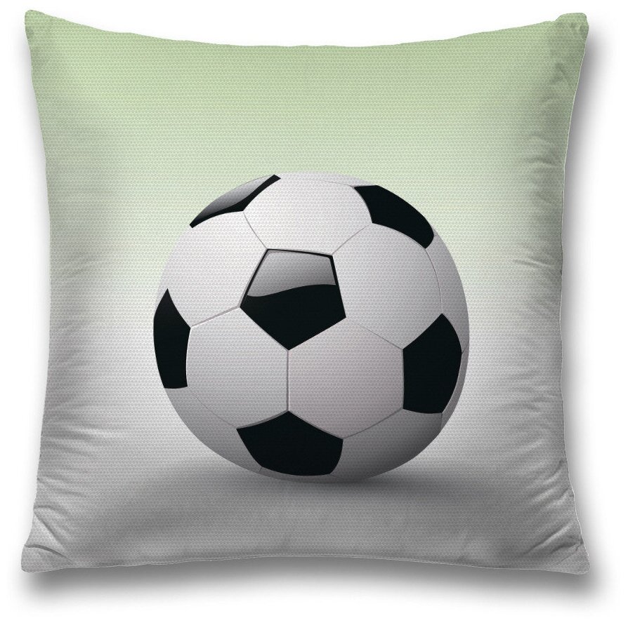 Наволочка декоративная на молнии, чехол на подушку JoyArty "Футбольный мяч" 45х45 см