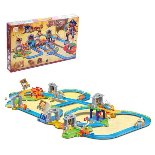 Железная дорога детская Пиратские истории, игровой набор с поездом, трек, работает от батареек