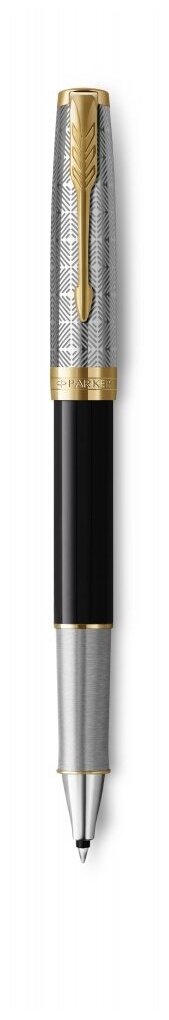 Ручка-роллер Parker Sonnet Premium Refresh BLACK GT, стержень: F, цвет чернил: black, в подарочной упаковке