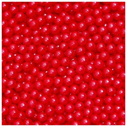 Кондитерская посыпка шарики 4 мм, красный, 50 г