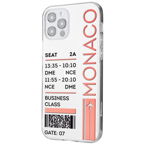 Силиконовый чехол Mcover для Apple iPhone 12 Pro с рисунком Билет в Монако силиконовый чехол mcover для apple iphone 7 с рисунком билет в монако