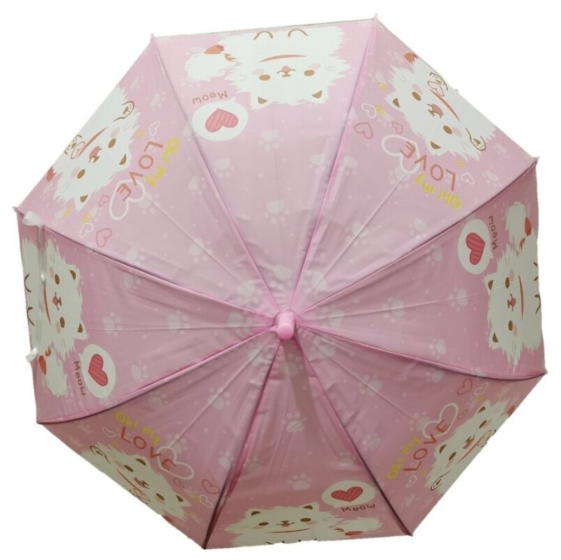 Детский зонт/ зонт трость/ зонт для девочки/ зонт для мальчика/ 8 спиц/ розовый