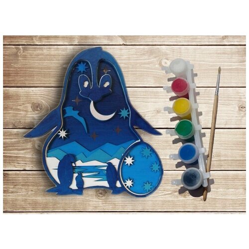 Многослойная раскраска Пингвин серия Полярные животные