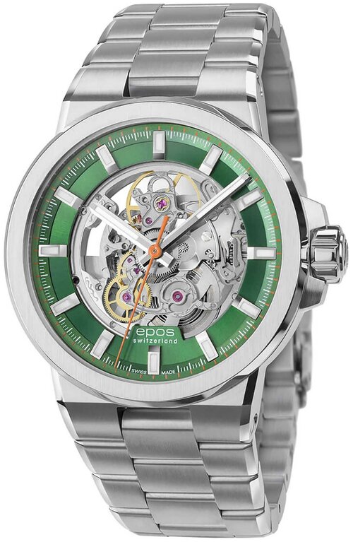 Наручные часы Epos Sportive 3442.135.20.13.30, серебряный, зеленый