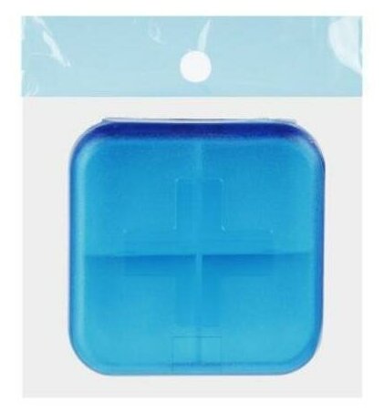 Бокс для таблеток 4 ячейки, пластик, 6, 5х6, 5 см, 3 цвета - фотография № 4