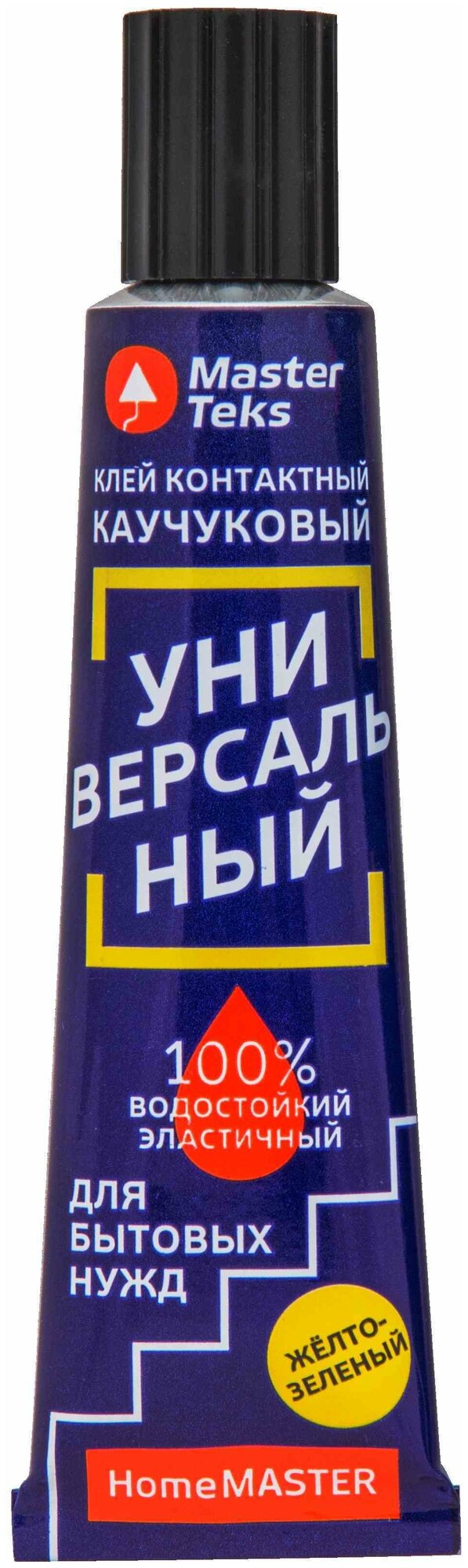 Клей каучуковый универсальный MasterTeks HM 40 мл желто-зеленый/100% влагостойкий эластичный