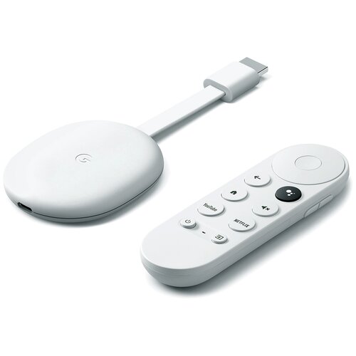 ТВ-приставка Google Chromecast c Google TV, snow тв приставка mecool kt1 dvbs s2 c 2gb 16gb