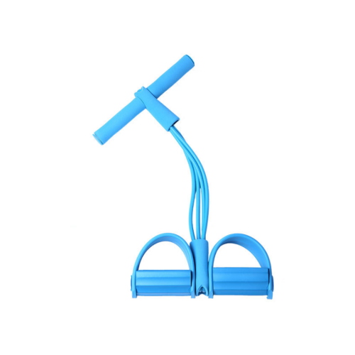 фото Трубчатый эспандер с петлями для ног и ручками (синий) healthy life
