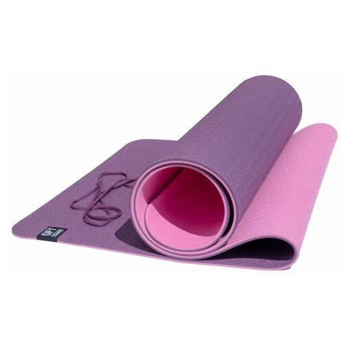 Коврик гимнастический / коврик для йоги TPE, 183 x 61 x 0,6 см, фиолетовый