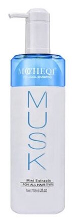 MOCHEQI Musk, Шампунь холодный лёд с мятой для всех типов волос Ice-Cool Shampoo, 738 мл