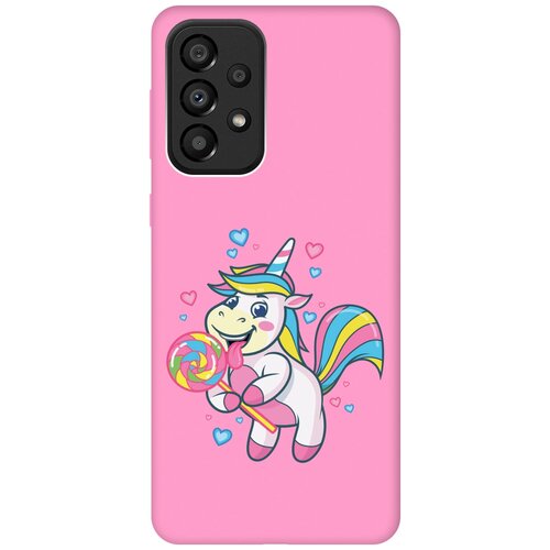 Матовый чехол Unicorn and candy для Samsung Galaxy A33 5G / Самсунг А33 5Г с 3D эффектом розовый матовый чехол unicorn and candy для samsung galaxy a33 5g самсунг а33 5г с 3d эффектом розовый