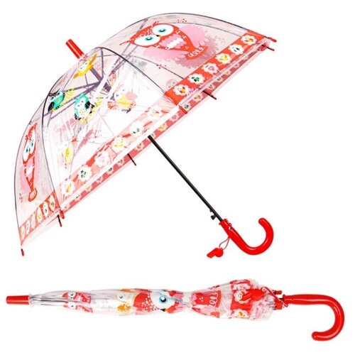 Зонт детский купол прозрачный Совы 50 см. арт. AN01183/РК