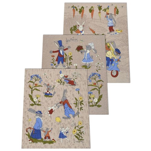 Кухонные полотенца / Полотенце кухонное /3 шт/ Рогожка/ Подарки для женщины / Набор полотенец / Кухня/ 60х47