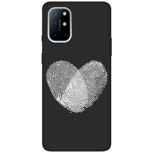 Матовый чехол Lovely Fingerprints W для OnePlus 8T / ВанПлюс 8Т с 3D эффектом черный матовый чехол fck pattern w для oneplus 8t ванплюс 8т с 3d эффектом черный