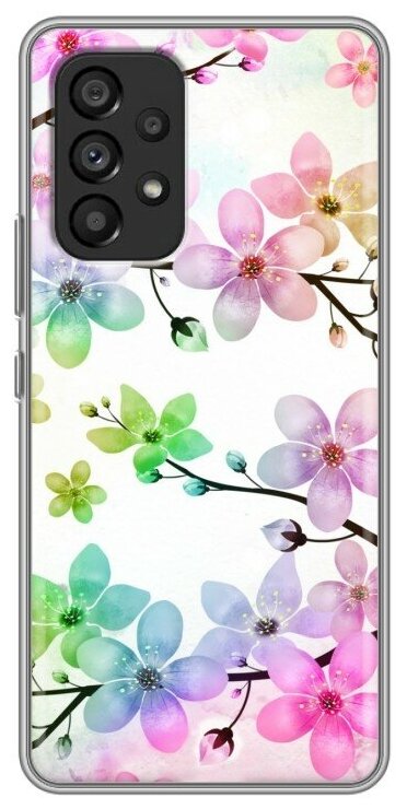 Дизайнерский силиконовый чехол для Самсунг Гэлакси А73 5Ж / Samsung Galaxy A73 5G Органические цветы