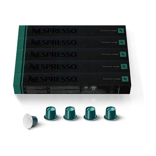 Кофе в капсулах Nespresso Stockholm Fortissio Lungo, 10 кап. в уп., 5 уп.