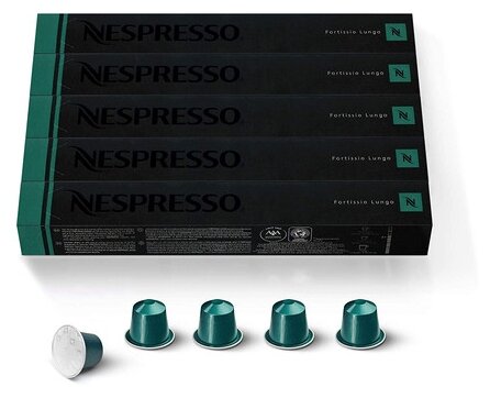 Кофе в капсулах Nespresso Stockholm Fortissio Lungo, 10 кап. в уп., 5 уп. - фотография № 1