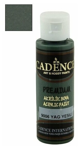 Акриловая краска Cadence Premium Acrylic Paint, 70 мл. Oil Green-9006