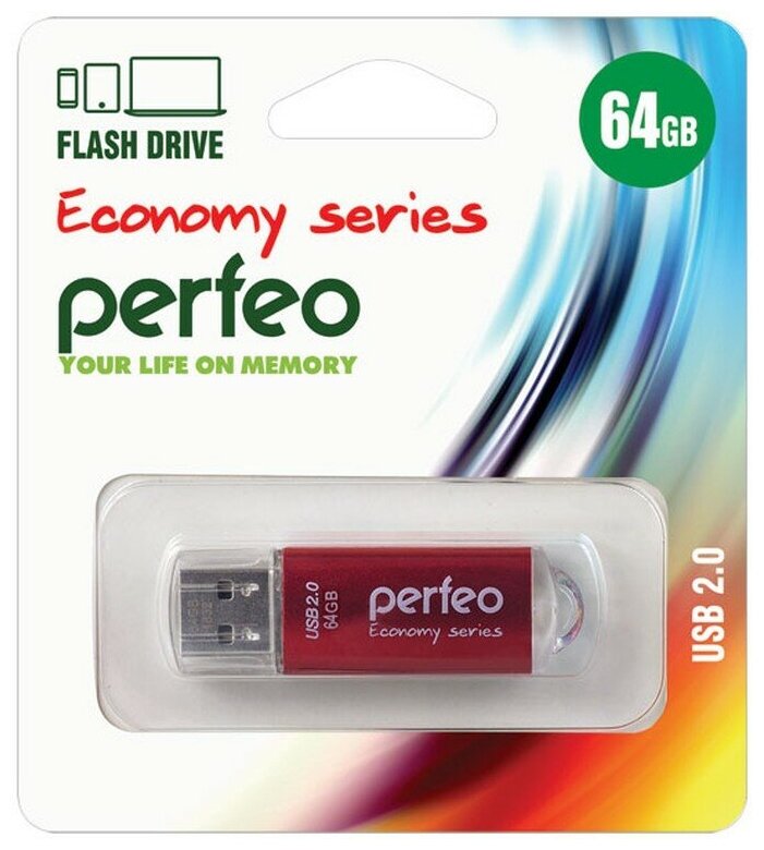 USB флешка Perfeo USB 64GB E01 Red ES