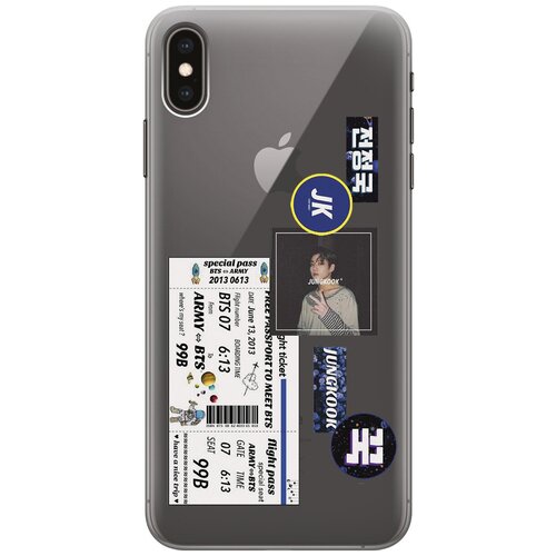 Силиконовый чехол на Apple iPhone XS Max / Эпл Айфон Икс Эс Макс с рисунком BTS Stickers силиконовый чехол на apple iphone xs max эпл айфон икс эс макс с рисунком the best of the best soft touch бирюзовый