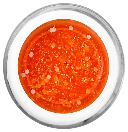 Patrisa Nail, BD147 TROPIC GEL Orange гель для дизайна c белыми шестигранниками 5 гр