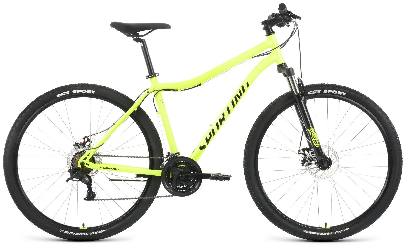 Горный велосипед FORWARD Sporting 29 2.2 D 2022 рост 17" ярко-зеленый/черный