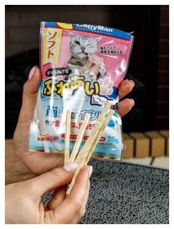 Мягкие отбеливающие палочки Japan Premium Pet для кошек, для устранения запаха из пасти и профилактики зубного камня, белая рыба - фотография № 8