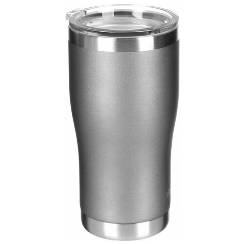 Термокружка PERFEO для напитков с прозрачной крышкой, объем 0,6 л., серый (PF_C3725)