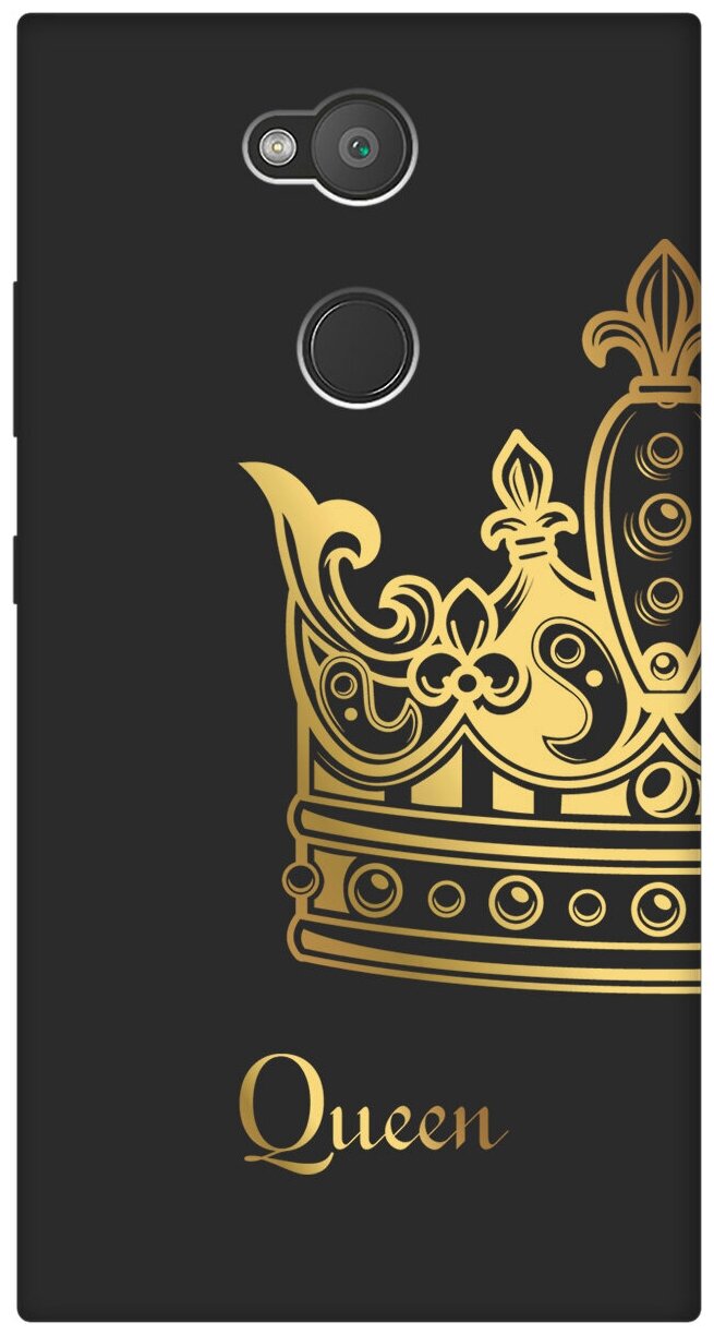 Матовый чехол True Queen для Sony Xperia L2 / Сони Иксперия Л2 с 3D эффектом черный