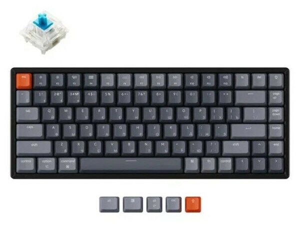 Беспроводная механическая клавиатура Keychron K2 84 клавиши алюминиевый корпус RGB подстветка Gateron Blue Switch