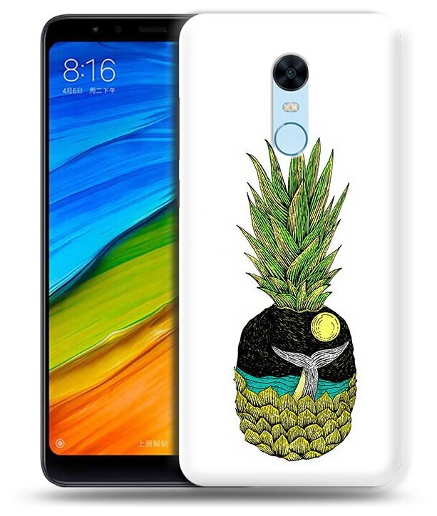 Чехол задняя-панель-накладка-бампер MyPads ананас с китом для Xiaomi Redmi 5 Plus противоударный