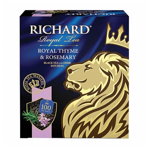 Чай RICHARD "Royal Thyme & Rosemary" черный с чабрецом и розмарином, 100 пакетиков по 2г, ш/к 53901