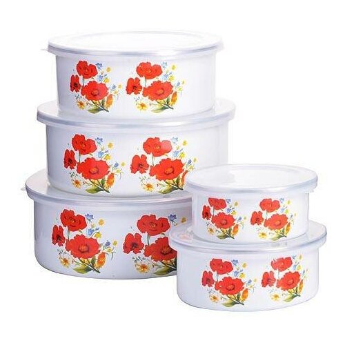 MayerBoch Набор мисок 5пр с крышкой маки MayerBoch 29336 1345₽