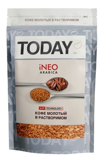 Кофе растворимый Today Ineo Arabica сублимированный, пакет, 150 г