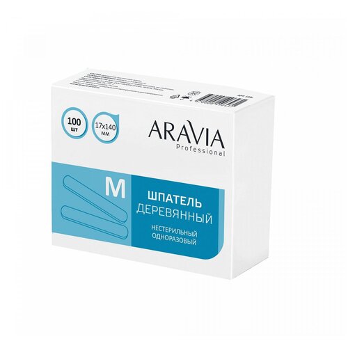 ARAVIA Professional Шпатель деревянный одноразовый размер М 100 шт.