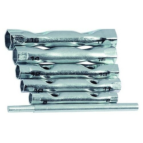 Набор ключей-трубок торцевых, вороток, сталь, 8х17мм, 6 предметов