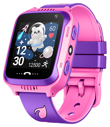 Детские умные часы LEEF Pulsar, цвет розовый+фиолетовый